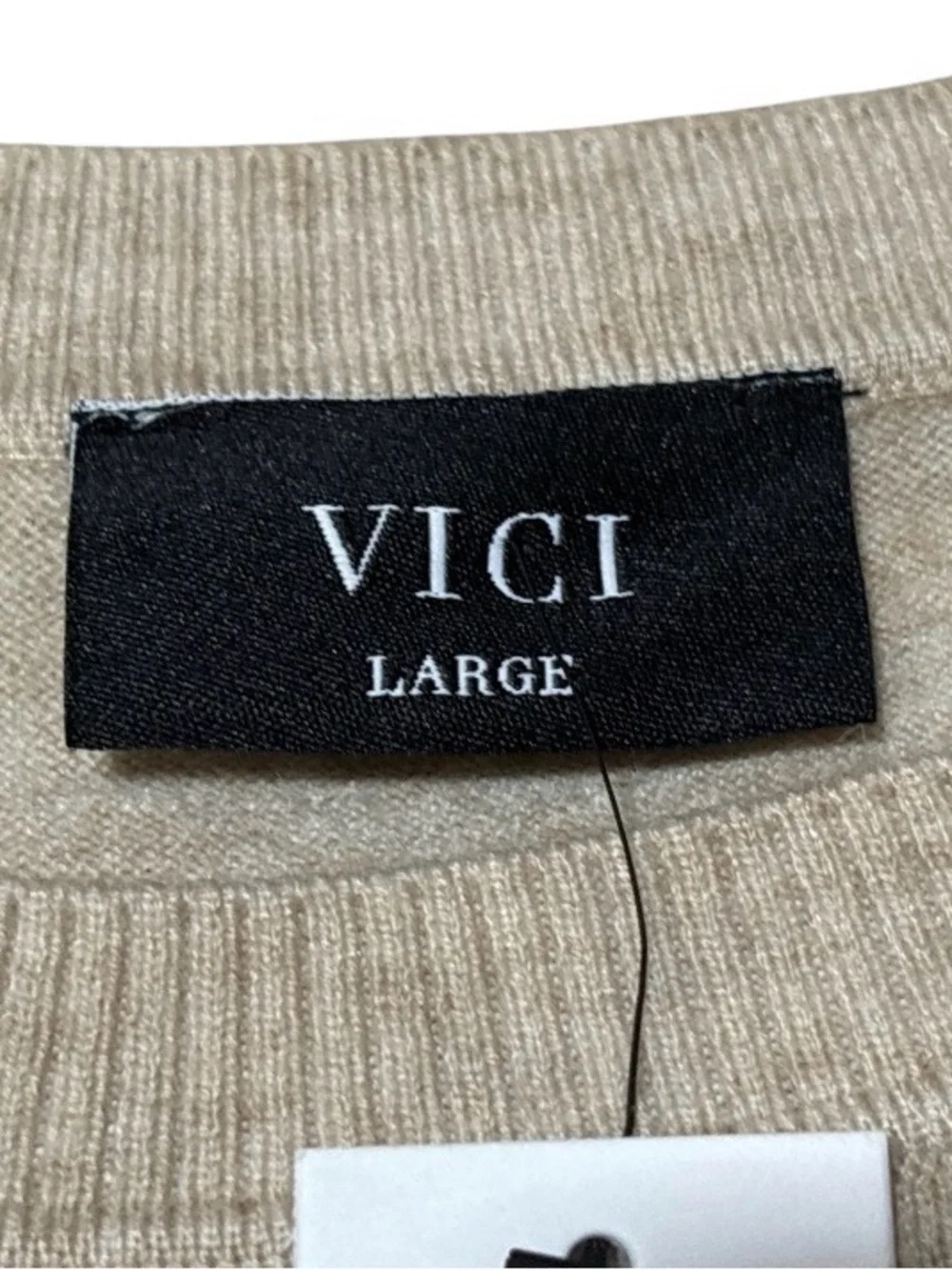 VICI Short Sleeve Knit Crop Top in Oatmeal